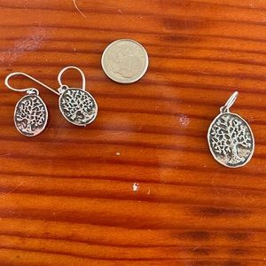 COPY - Waxing Poetic Tree of Life pendant and earrings. Sterling Silver